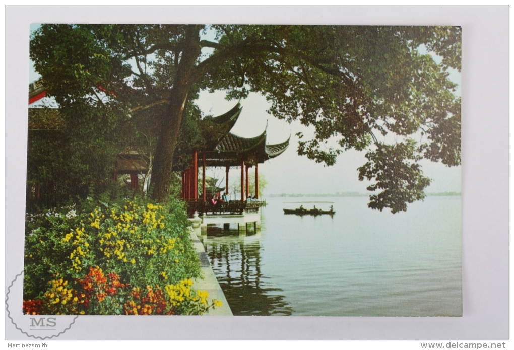 China Postcard - The West Lake, Pavilion Of The Calm Lake And Autumn Moon - China