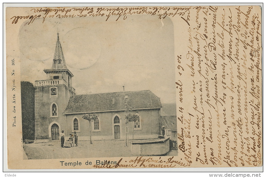 Temple De Ballens Edit Photo Des Arts Nyon 305 Timbrée 1901 Temple Protestant - Ballens