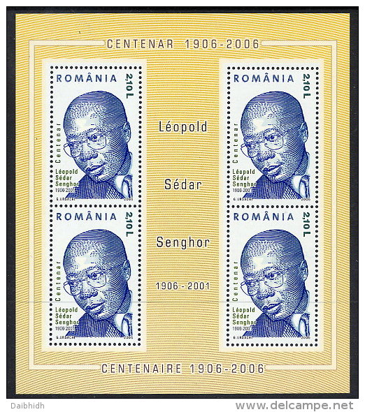 ROMANIA 2006 Senghor Centenary Block  MNH / **.  Michel Block 372 - Ungebraucht