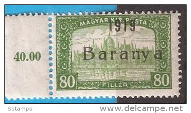 1919  18-34   BARANYA  UNGARN SERBIA JUGOSLAVIJA OVERPRINT  INTERESSANT  - TYP II NEVER HINGED - Baranya