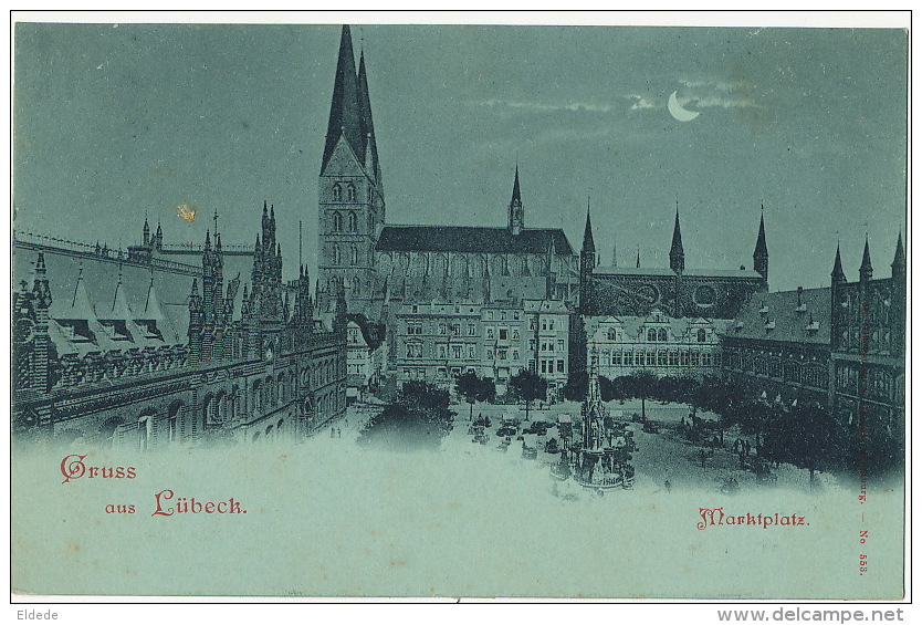 Gruss Aus Lubeck Bleu A La Lune   Marktpaltz Edit Hamburg 553 - Luebeck