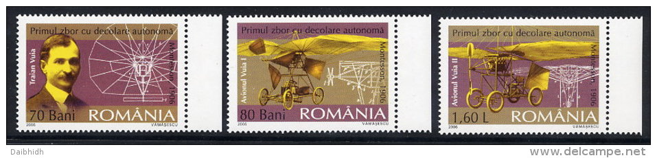 ROMANIA 2006 Trajan Vuia Set Of 3  MNH / **.  Michel 6046-48 - Unused Stamps
