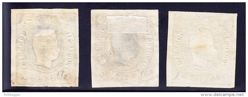 Portugal 1866 Mi.# 17, 18, 23 Gestempelt - Kat. Mi 353 € - Marke 10R Links Relief Durchbrochen - - Gebraucht