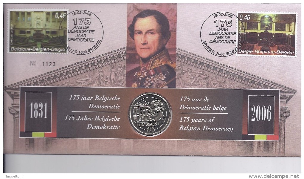 Belgie - Belgique Numisletter 3491/93 175 Jaar Democratie 2006 - Numisletter