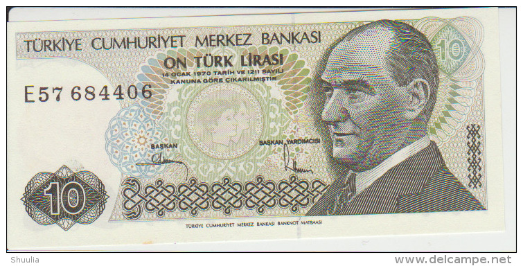 Turkey 10 Liras 1970(79) Pick 192 AUNC - Turkije