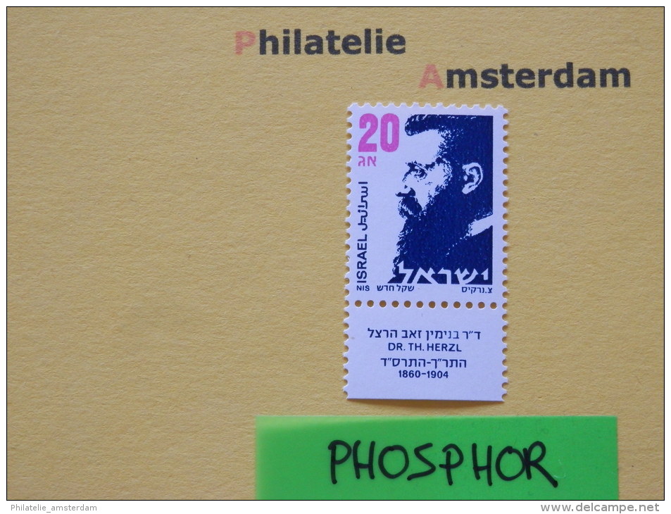 Israel 1986-92, 20 Ag / PHOSPHOR / THEODOR HERZL: Mi 1021, Type Y, ** - Ongebruikt (met Tabs)