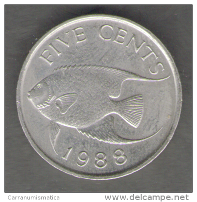 BERMUDA 5 CENTS 1988 - Bermudas