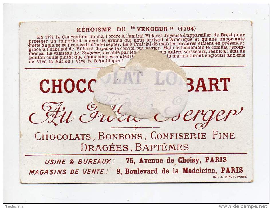 Chromo - Chocolat Lombart - Héroïsme Du Vengeur - Lombart