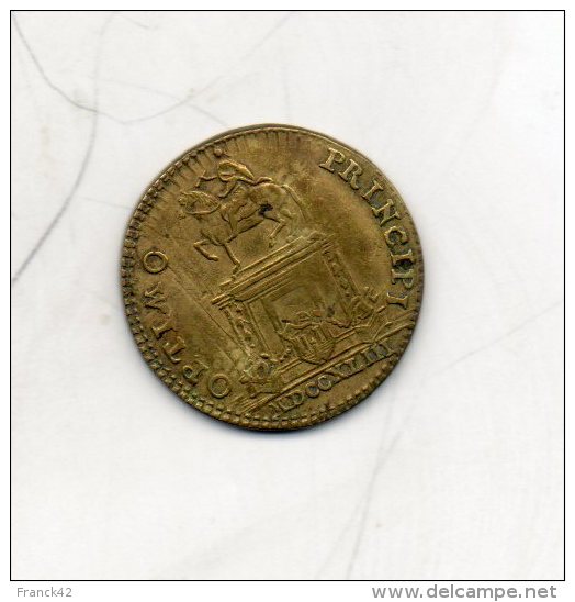 France. Petit Jeton  Laiton. Louis XV. Optimo Principi. 1743. Diam : 24mm - Royal / Of Nobility