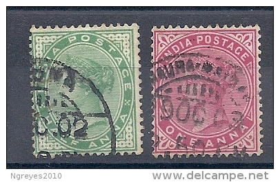 140019444   INDIA  ING.  YVERT  Nº  53/4 - 1858-79 Compagnie Des Indes & Gouvernement De La Reine