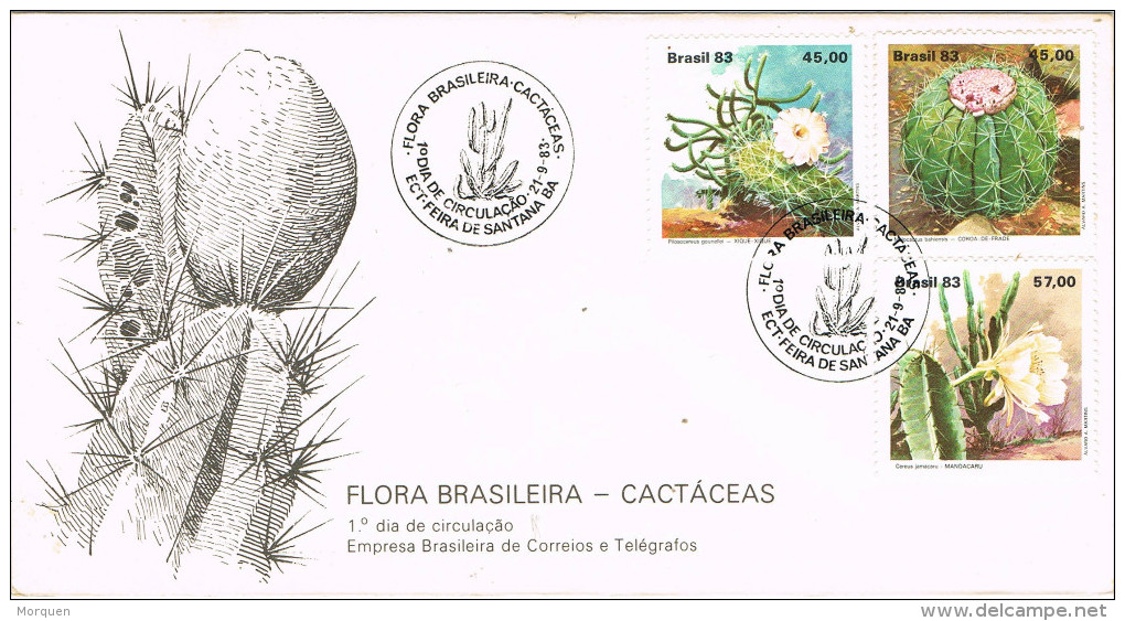 R 934. Carta F.D.C. BRASIL 1983. Cactus. Flora Brasileira - Cactus