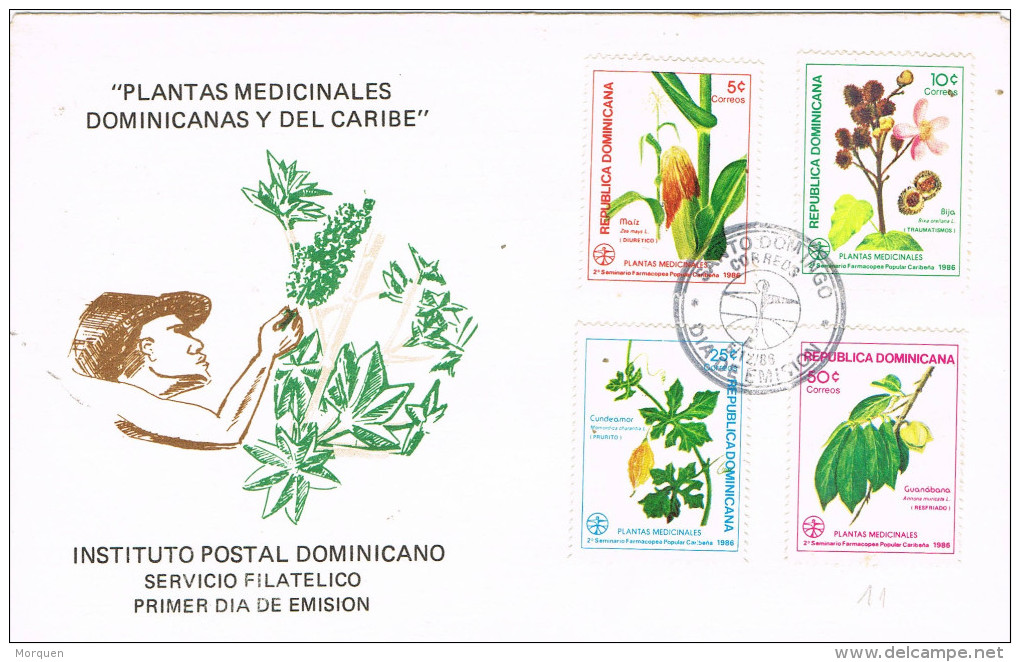 R 937. Carta F.D.C. SANTO DOMINGO (Rep. Dominicana) 1986. Plantas Medicinales - Geneeskrachtige Planten