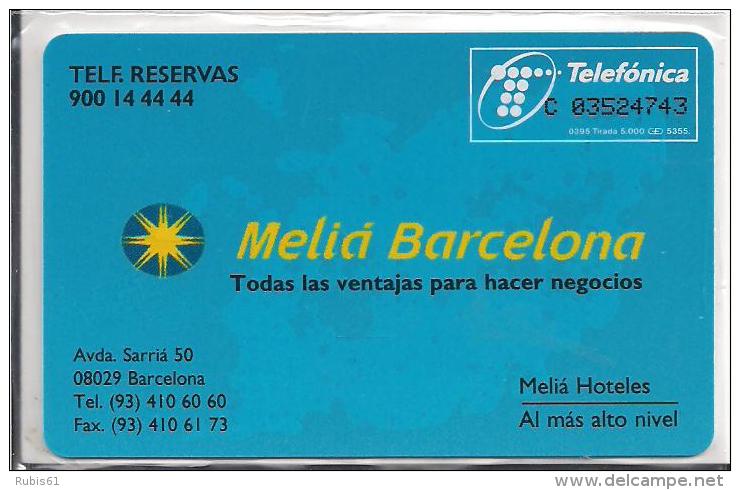 TARJETA TELEFONICA HOTEL MELIA BARCELONA TIRADA 5000 - Pintura