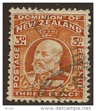 NZ 1909 3d KEVII P14 SG 395 U ZP172 - Used Stamps