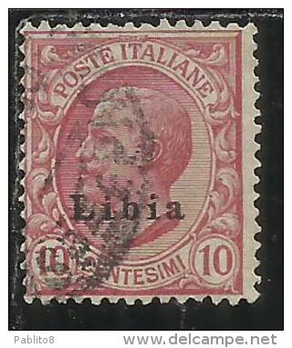 LIBIA 1912 - 1915 SOPRASTAMPATO D´ITALIA ITALY OVERPRINTED CENT. 10 USATO USED OBLITERE´ - Libya