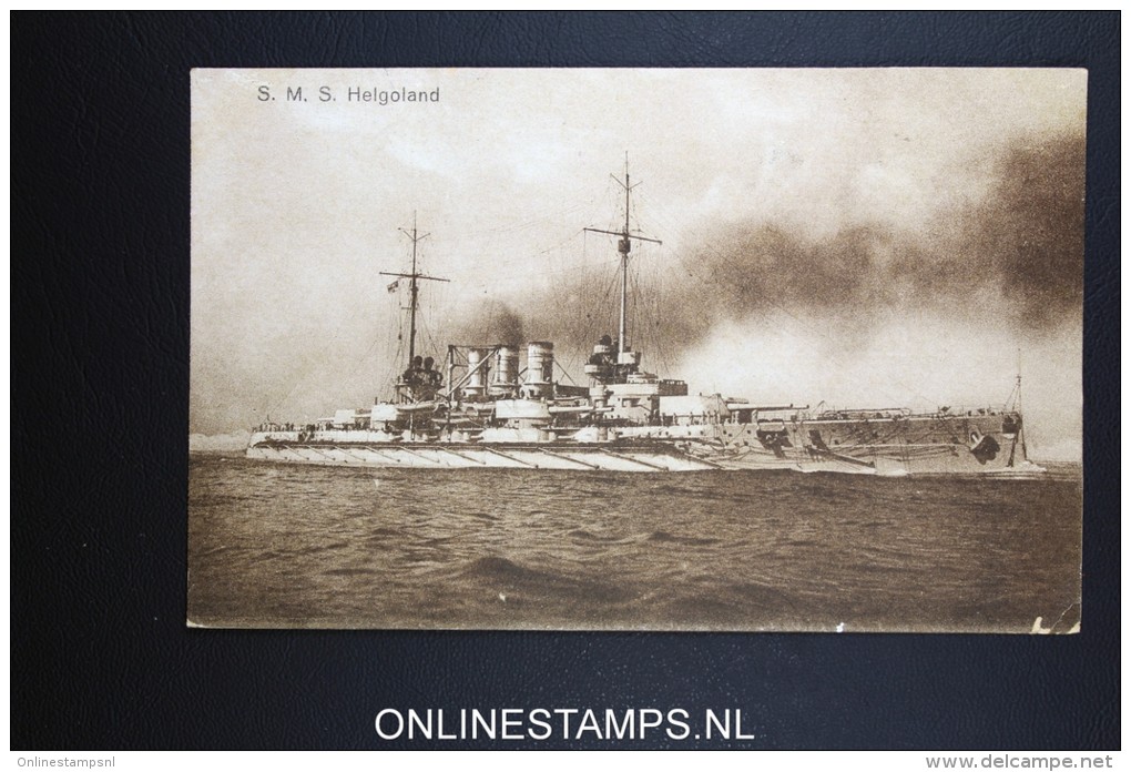 Germany SMS Helgoland Battleship  Postcard 1919 - Brieven En Documenten