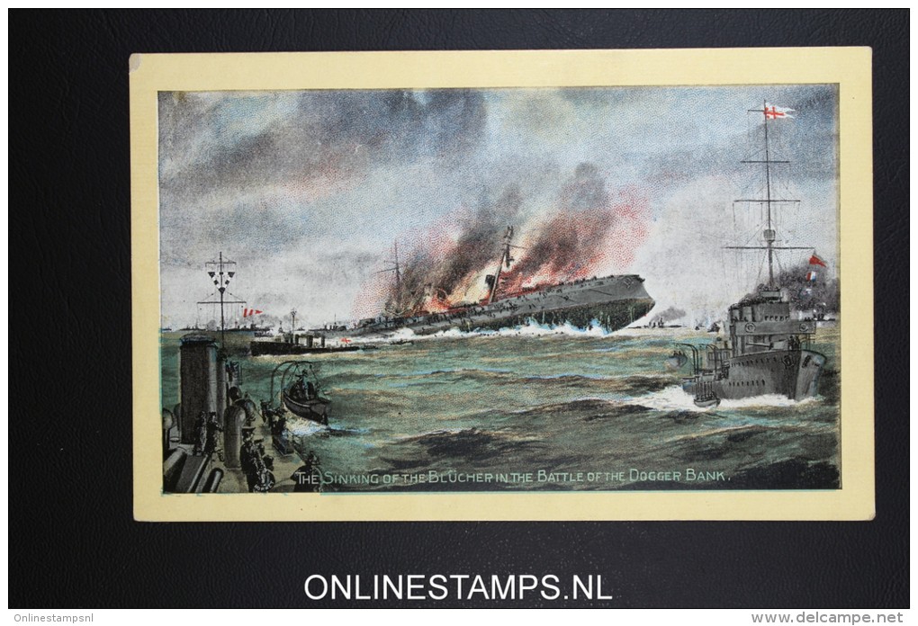 Germany Postcard The Sinking Of The Blücher At The Doggersbank  1915 - Briefe U. Dokumente