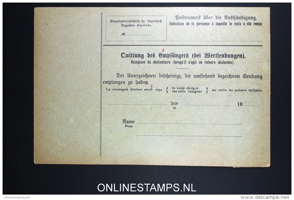 Germany    Paketkarte  Cassel  -&gt; Zürich  1910 - Briefe U. Dokumente