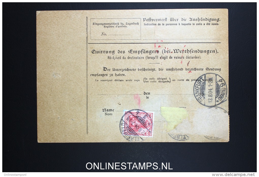 Germany    Paketkarte  Elberfeld   -&gt; Zürich  1907 - Briefe U. Dokumente