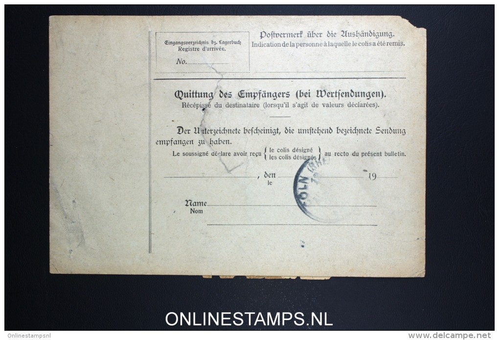 Germany    Paketkarte Gera To London 1910 - Briefe U. Dokumente