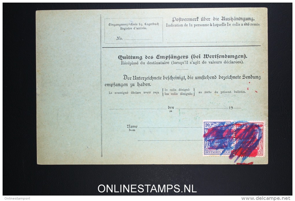 Germany   Paketkarte Zittau To Zürich 1910 - Briefe U. Dokumente