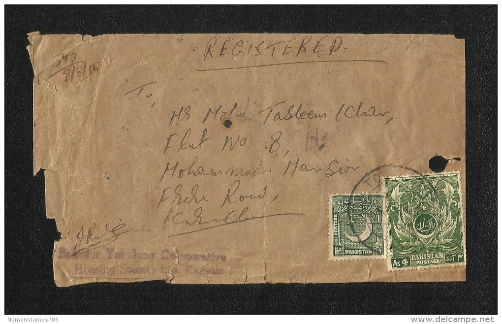 Pakistan Old Registered Postal Used Cover - Pakistan