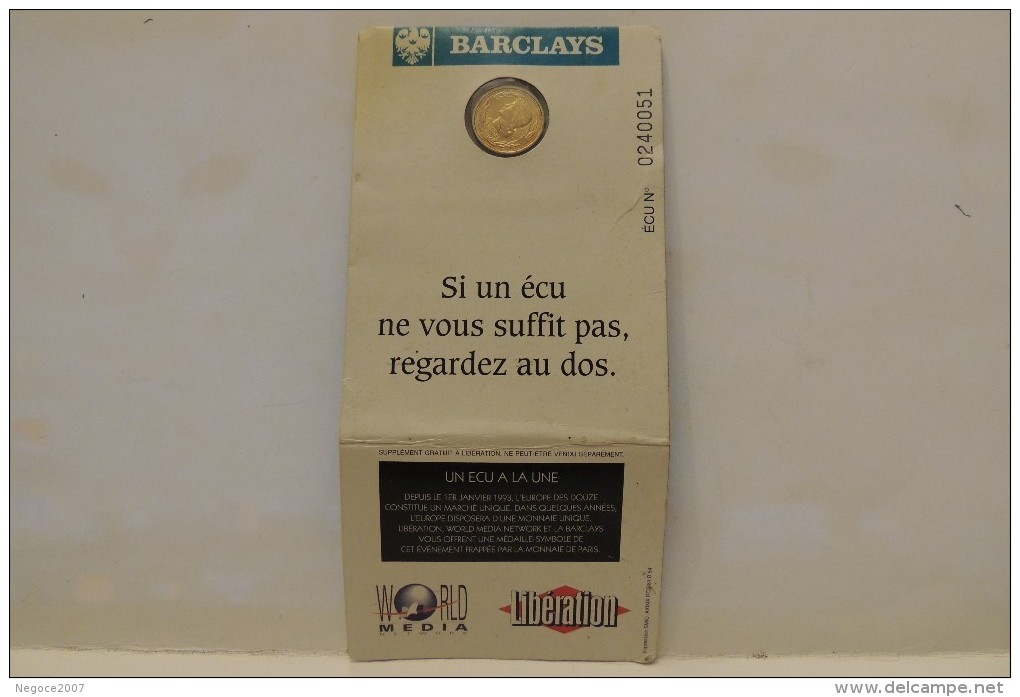 RARISSIME : 1 " écu "  Frappée Par La Monnaie De Paris N°0240051 En 1993 Neuf Sous Blister - Variétés Et Curiosités