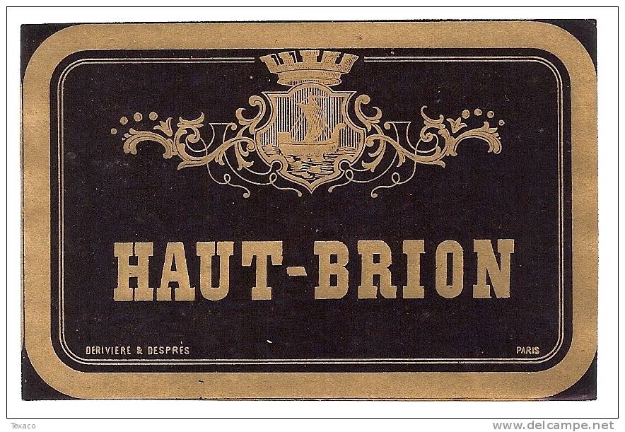 Etiquette HAUT BRION - Pessac Leognan Grand Cru Classé -  Litho Chromo Début XXème - Bordeaux