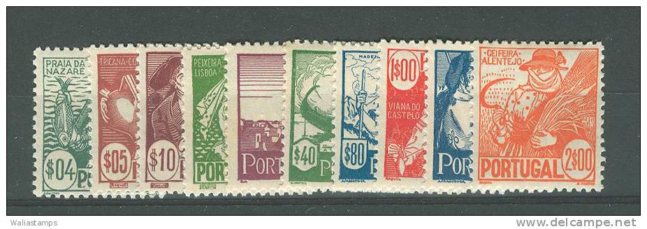 Portugal 1941, Regional Costumes Issue, Sc 605-14, Set Of 10, MNH - Unused Stamps