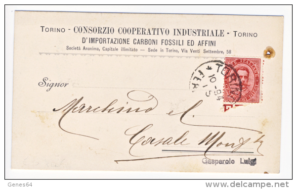 Umberto I - 1° Serie - Lotticino Di 4 Documenti Con Intestazioni Pubblicitarie In Affrancatura Singola E Doppia - Lotti E Collezioni