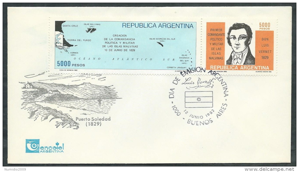 1982 ARGENTINA FDC DON LUIS VERNET - SV - FDC