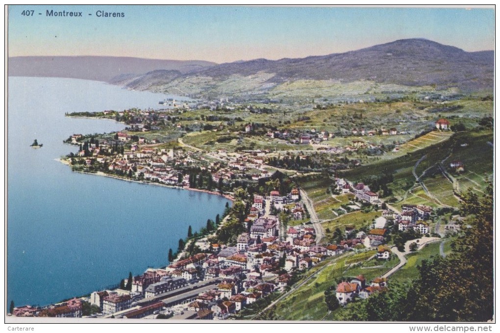 SUISSE,HELVETIA,SWISS,sch Weiz  Svizzera,MONTREUX,CLARENS ,village,vue  Aérienne,pays D´enhaut,rare - Montreux