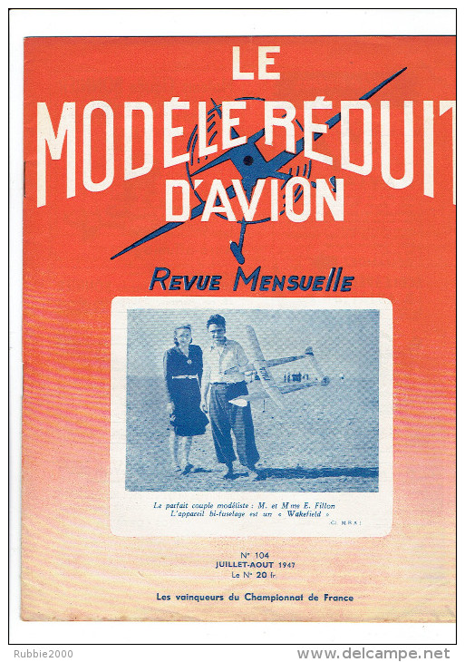 LE MODELE REDUIT D AVION 1947 ESCADRILLE DES CEDRES DE FLERS DE L ORNE PLAN DE L OISEAU BLANC AILE VOLANTE HELICOPTERE - Frankrijk