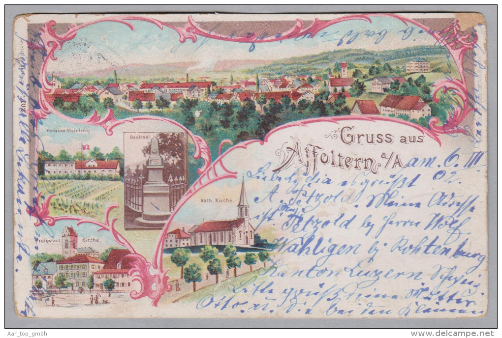 AK ZH AFFOLTERN A/Albis 1902-03-06 Gruss Aus Litho - Affoltern