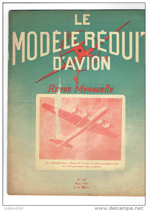 LE MODELE REDUIT D AVION 1947 PLAN DU STAMPE AVIONS JAPONAIS DE GUERRE PANEUR PLANS MAQUETTE SUPERFORTERESSE BOEING B 29 - France