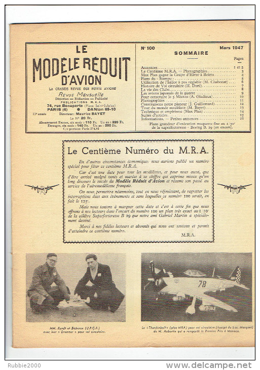 LE MODELE REDUIT D AVION 1947 PLAN DU STAMPE AVIONS JAPONAIS DE GUERRE PANEUR PLANS MAQUETTE SUPERFORTERESSE BOEING B 29 - France