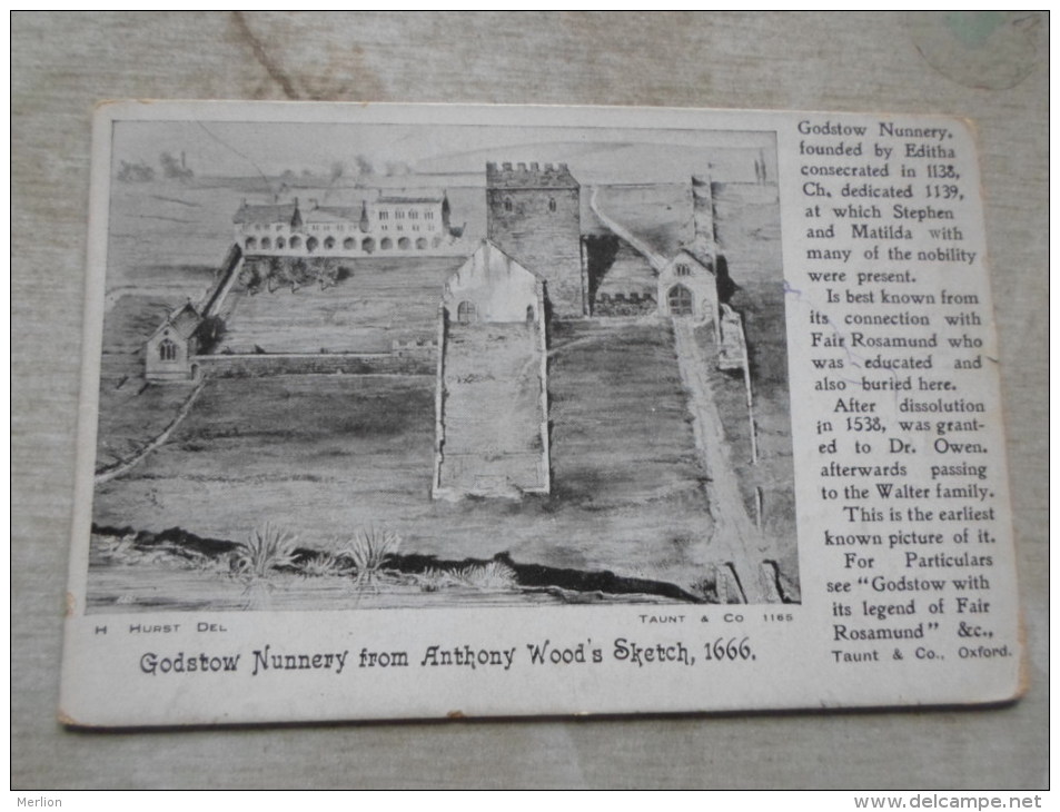 UK - Oxfordshire  - Godstow Nunnery From Anthony Wood's Sketch 1666   PU 1911    D127771 - Altri & Non Classificati