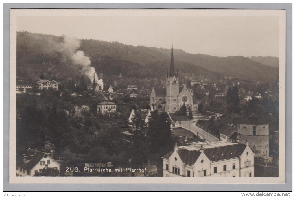 AK ZG ZUG Ungebraucht Pfarrkirche Mit Pfarrhof Foto Guggenheim - Zugo