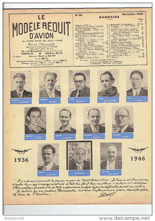 LE MODELE REDUIT D AVION 1946 SALON DE L AVIATION PLAN PLANEUR POUR DEBUTANTS ET MOTOMODELE WEEK END HYDRAVION LIBELLULE - France