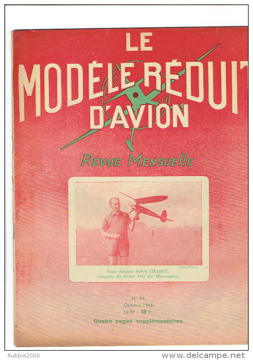 LE MODELE REDUIT D AVION 1945 PLAN DU CHANCE VOUGHT ET DU TOBY PLAN DE PLANEUR COUPE MERMOZ VOL CIRCULAIRE CONTROLE - France