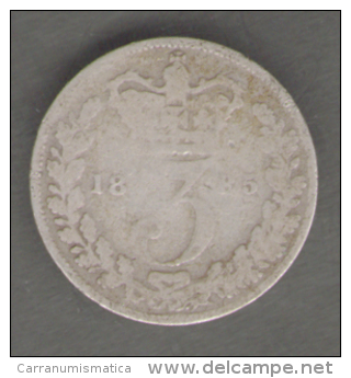GREAT BRITAIN / GRAN BRETAGNA - QUEEN VICTORIA - 3 PENCE ( 1885 ) AG SILVER - F. 3 Pence