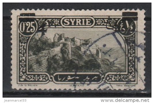 Variété Syrie N° 180 Oblitéré  Surcharge Déplacée " Valeur 0,25 Non Barrée - Used Stamps