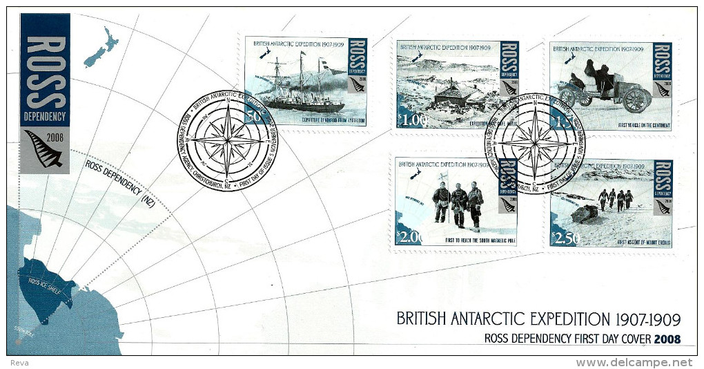 NEW ZEALAND FDC ANTARCTIC BRITISH EXPEDITION SHIP 100TH ANN.SET OF 5 STAMPS ISSUED 05-11-2008 CTO SG? READ DESCRIPTION!! - Other & Unclassified