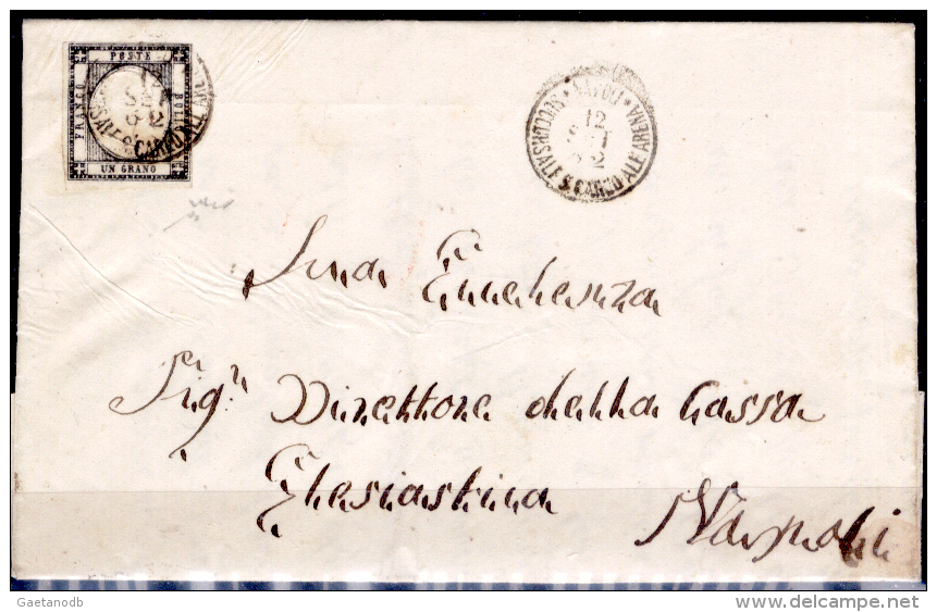 0111-Naspoli,1862 - SUCCURSALE S. CARLO ALL'ARENA - Su 1 Grano, Prov. Nap. - Storia Postale