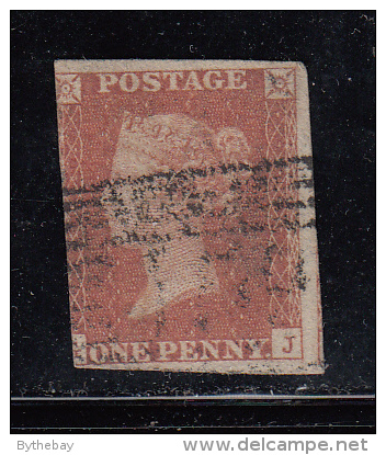 Great Britain Used Scott #3 1p Victoria Position ´GJ´ - Poor Margins - Used Stamps