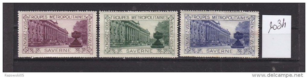 FRANCE. TIMBRE. VIGNETTE. MILITAIRE............SAVERNE..........TROUPES METROPOLITAINES. COLONIALES. - Vignette Militari