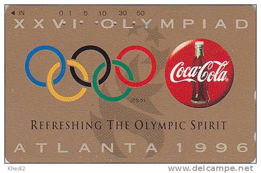 Télécarte Japon / 110-176588- COCA COLA  / Sport Jeux Olympiques JO Atlanta USA - COKE Japan Phonecard - 2485 - Giochi Olimpici