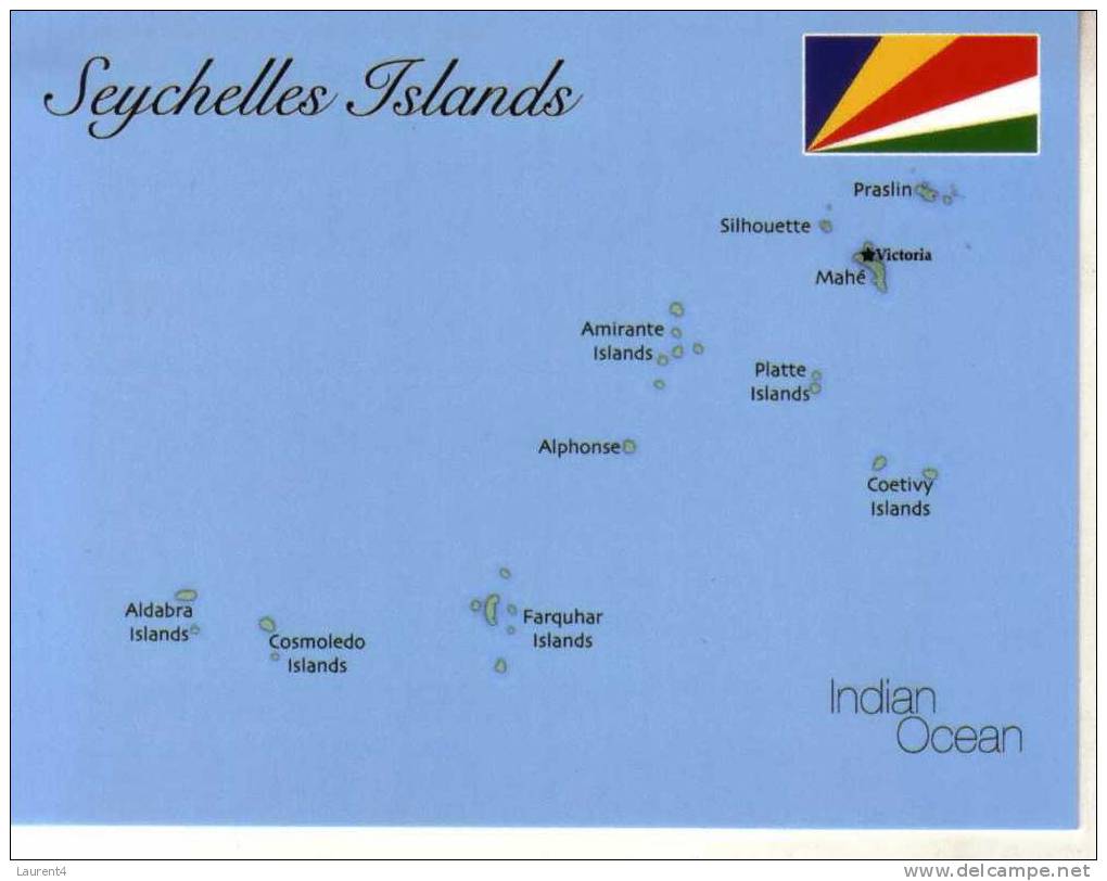 1 X Map & Flag - Carte Géographique Et Drapeau - Seychelles - Landkarten