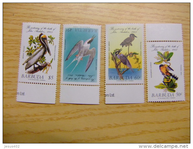 BARBUDA 1985 FAUNA PAJAROS BIRDS OISEAUX Yvert 741 / 744 ** MNH - Albatros & Stormvogels