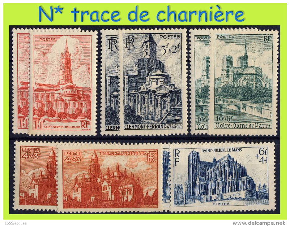 N° 772 à 776 CATHÉDRALES ET BASILIQUES 1947 - EN 2 EXEMPLAIRES - N* TRACE DE CHARNIÈRE - - Neufs